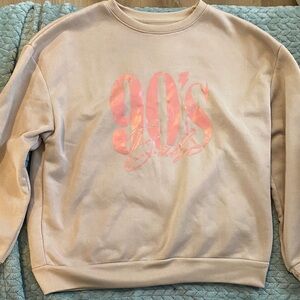 Vintage-Inspired Pink Crew Neck Sweater